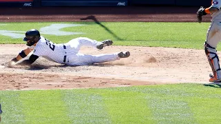 Yankees' Gleyber Torres scores from first on a ball that doesn't leave the infield vs. Astros