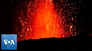 Etna Eruption Causes Storm with Lightning