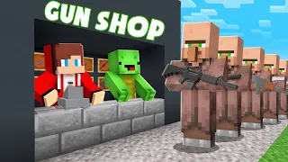 JJ and Mikey Opened a GUN SHOP in Minecraft ! - Maizen