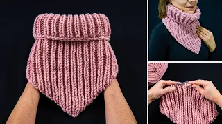 The simplest knitted snood/collar - great idea!