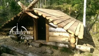 Лесная изба адвоката Егорова зимовье ч. 3 шип / паз и стойки