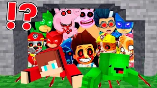 Scary PJ MASKS , Peppa Pig family , SPONGEBOB.EXE kidnapped JJ and Mikey paw patrol Minecraft Maizen
