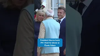 President #EmmanuelMacron & Mrs Macron host PM #NarendraModi at the Élysée Palace