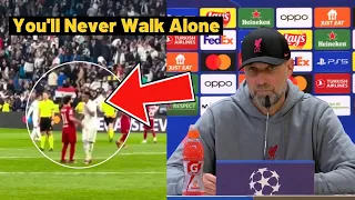 Klopp reacts to Real Madrid playing You'll Never Walk Alone at Santiago Bernabeu