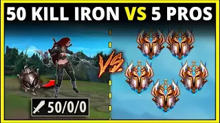 1 Iron vs. 5 Challenger Players, But the Iron has FIFTY KILLS - League of Legends