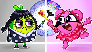 Pink VS Black Challenge 💗🖤 +More Funny Cartoons for Kids by KiddyHacks Series