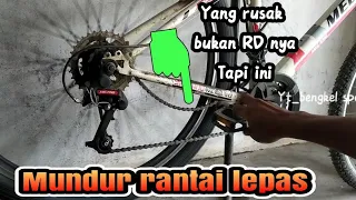 Cara mengatasi sepeda kalo mundur rantai lepas|| Bukan masalah RD nya, periksa ini...