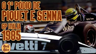 A HISTÓRIA do GP da ITÁLIA de 1985 - O PRIMEIRO PÓDIO de PROST PIQUET e SENNA JUNTOS