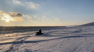 Мотобуксировщик «Мужик» 15 л.с. (мотособака) Тест-драйв на Ангаре.