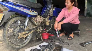 Mechanical girl| Fix engine shutdown error, replace gear lever shaft for SYM motorbikes.