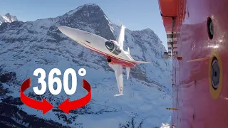 Patrouille Suisse jet over Lauberhorn ski race | 360° video