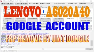 LENOVO A6020A40 GOOGLE ACCOUNT FRP REMOVE BY UMT DONGLE