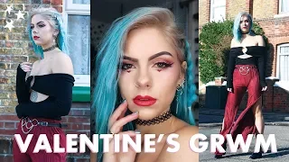 VALENTINE'S DAY MAKEUP, HAIR & OUTFIT - GRWM