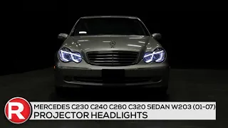 DIY Install: Spec-D Projector Headlights Mercedes C230 C240 C280 C320 Sedan W203 (01-07) LED DRL Bar