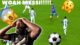 Amateur Sports fan reacts to 20 lionel messi Dribbles that Shocked the World!!!