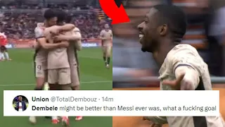 FOOTBALL WORLD REACT TO OUSMANE DEMBELE GOAL VS LORIENT | DEMBELE GOAL REACTIONS