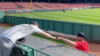 What happens when you have friends on BOTH TEAMS at an MLB game? SUPER fun day at Fenway Park