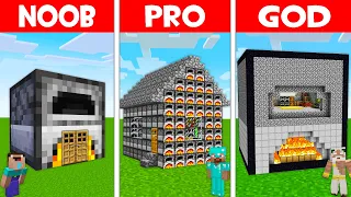 SECRET FURNACE HOUSE in Minecraft! NOOB FOUND FURNACE BASE in NOOB vs PRO vs GOD (Animation)