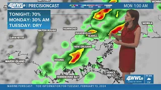 Storms very early Monday, then it turns dry, cool and windy