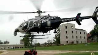 Bell 407 Lands in Light Rain
