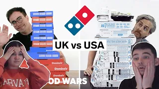 British Couple Reacts to US vs UK Domino's | Food Wars