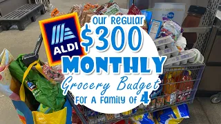$300 MONTHLY Grocery Budget For A Family Of 4 | Aldi Grocery Shopping | Homemaker