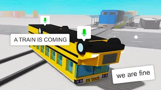 Roblox BUT I Crashed a BUS on a TRAIN TRACK