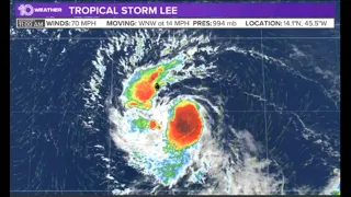 Tropical Update: Wed PM Tropical Storm Lee intensifying
