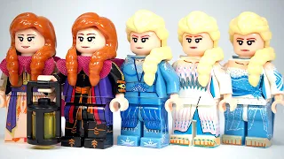 Lego Frozen Elsa and Anna Unofficial Lego Minifigures