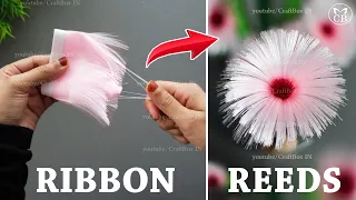 Diy ribbon craft ideas | Satin ribbon reeds flower | ytshorts #shorts