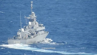 Hellenic Navy Fast Attack Craft P-69 HS Krystallidis patrolling Chios Strait.