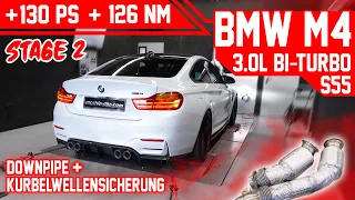 BMW M4 3.0L Bi-Turbo (S55) | Stage 2 Chiptuning - Dyno - Elastizitätsmessung | mcchip-dkr