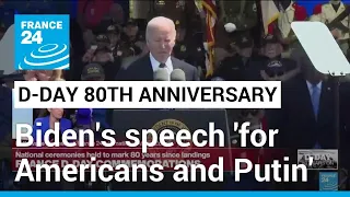 Biden's D-Day speech 'intended for Putin and the American people' • FRANCE 24 English