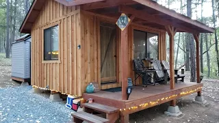 Off grid cabin tiny home tour PART 1