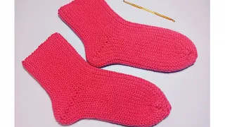 Носки крючком. Crochet socks.