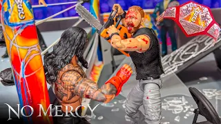 Roman Reigns vs Jon Moxley "No Mercy" Action Figure Match! Hardcore Championship!