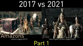 Zack Snyder's Justice League, Amazons vs Steppenwolf, side-by-side comparison (part 1)