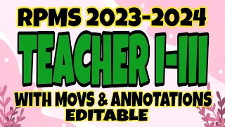 RPMS 2023-2024  FOR TEACHERS 1-111 (Tagalog Explanation)