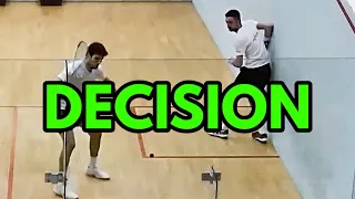 SQUASH. When you hit someone with the ball: STROKE / YES LET