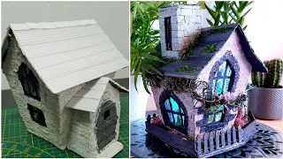 DIY |❤Beautiful Fairy House Cottage ❤| with cardboard | #fairyland