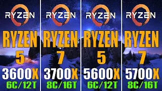 RYZEN 5 3600X vs RYZEN 7 3700X vs RYZEN 5 5600X vs RYZEN 7 5700X || PC GAMES TEST ||