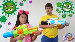 Maria Clara e JP lutam contra os vírus e germes malvados!