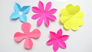 5 Easy Paper Flower |Paper Flower Making Ideas| How to cut/make Paper Paper Flowers