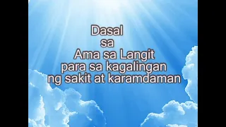 DASAL SA AMA SA LANGIT Para sa kagalingan ng sakit at karamdaman