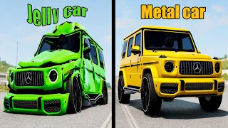 Jelly Car vs Metal Car #2 - Beamng drive