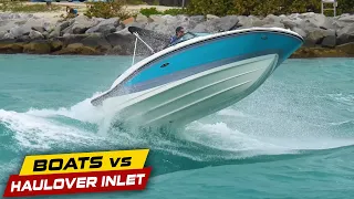 SMALL BOAT TAKES A BEATING AT HAULOVER INLET! | Boats vs Haulover Inlet