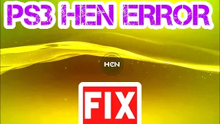 PS3 HEN Freezes Error - Solution! v. 3.0.1 & 3.0.2 Enable HEN Freezing Error FIX!