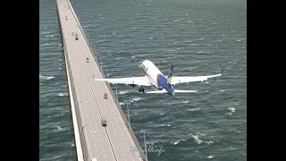 The pilot's action was so tense when flying low over the bridge