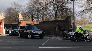 Prince William and Kate, Princess of Wales Police Escort Leaving Kensington Palace, London