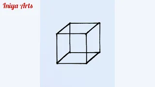 How to draw a Cube easy step by step // Easy 3D Cube drawing